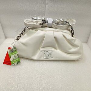 Badgley Mischka White Wrapped frame Crossbody Vegan leather NWT